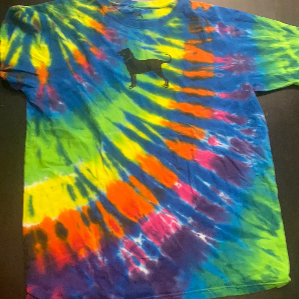 Tie-dye black dog shirt